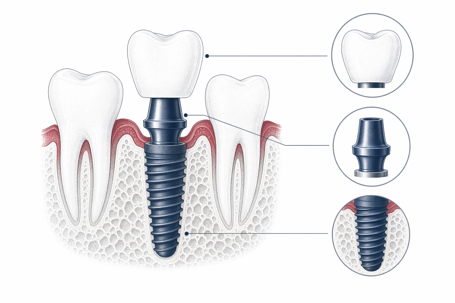 Illustration for Dental implant placement & maintenance
