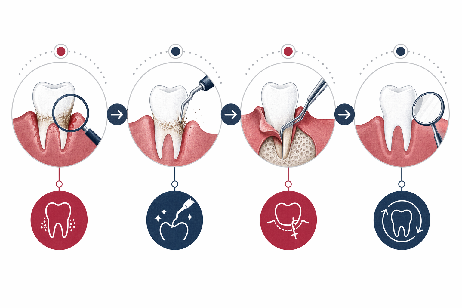 Illustration for Gum disease (periodontitis) treatment
