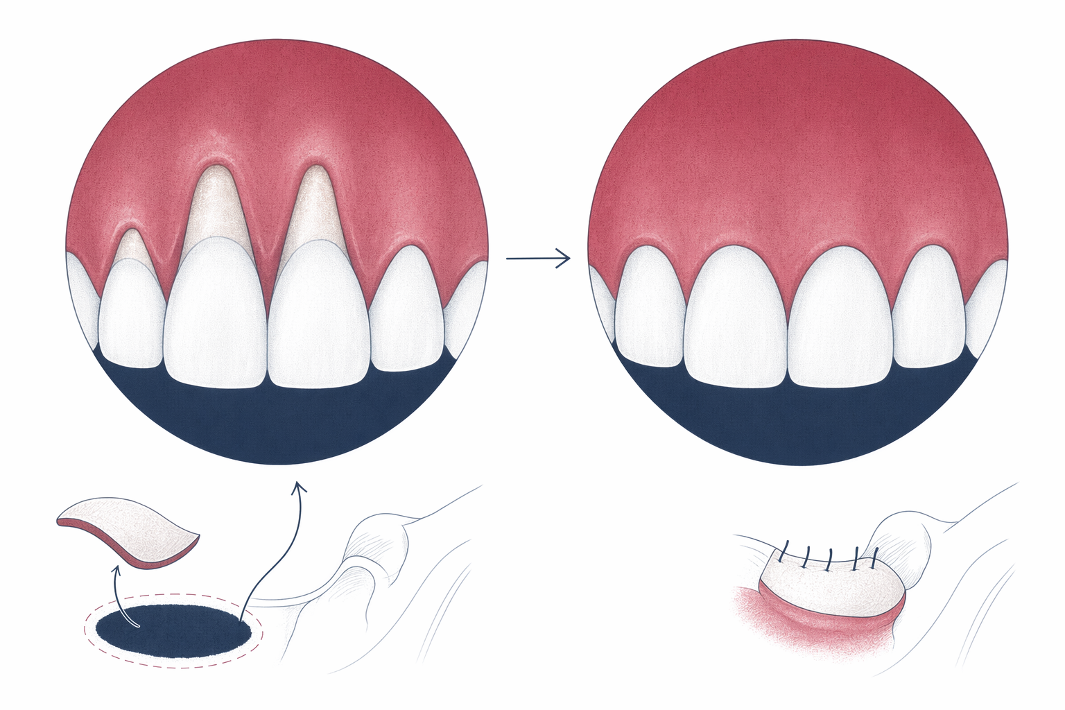 Illustration for Gum grafts & gum recession treatment